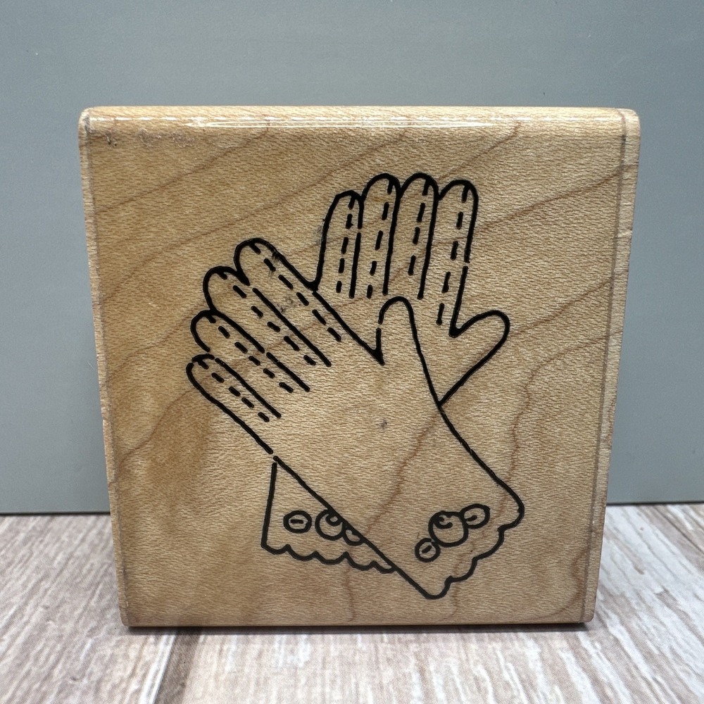 JRL‎ Design Women's Gloves Wood Mounted Rubber Stamp RS74